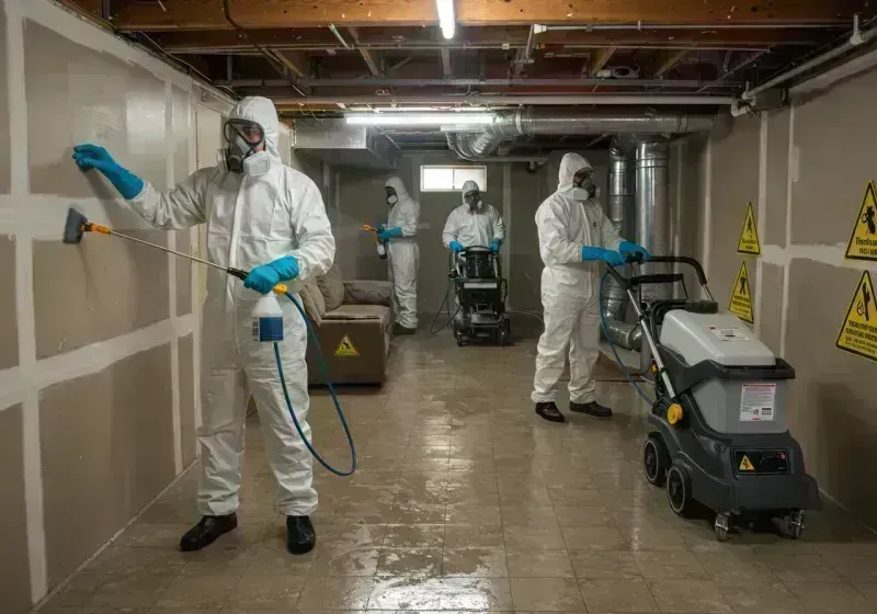 Basement Moisture Removal and Structural Drying process in Algonquin, MD